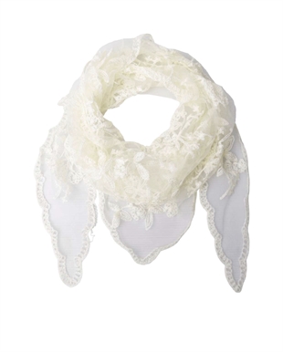 Black Colour - BCmiriana triangle lace scarf Butter yellow